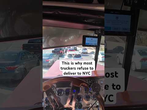 NYC 🗽 problems… #BadDrivers #NYC #peterbilt #18speed #trucking #jakebrake #largecar #6nz #traffic