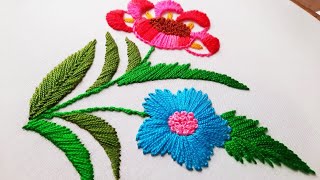 Beautiful Hand Embroidery Design. Flower Design. How to Start Hand Embroidery