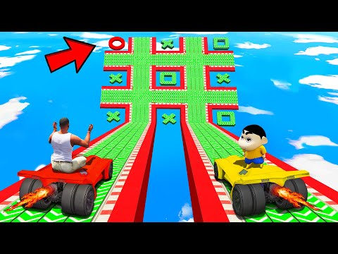 SHINCHAN AND FRANKLIN TRIED THE SPEED BOOSTER TIC TAC TOE PARKOUR CHALLENGE GTA 5