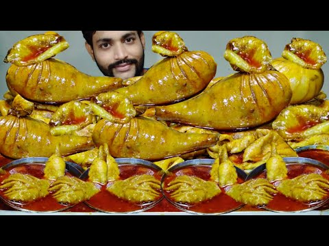 Very Big Skinny Mutton Chusta, Murgir Lal Lal Chal Eating | Chicken Skin | Oily Curry | Spicy Foods