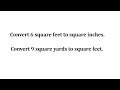 Conversions Between Square Units