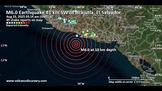 6.0 Magnitude Earthquake Central America August 23rd 2025!