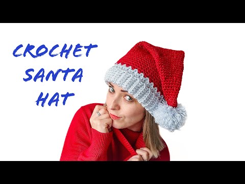 Crochet SANTA HAT  for beginners EASY