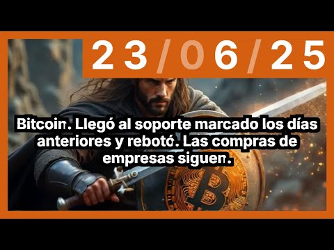 Bitcoin. Llegó al soporte marcado los días anteriores y rebotó. Las compras de empresas siguen.