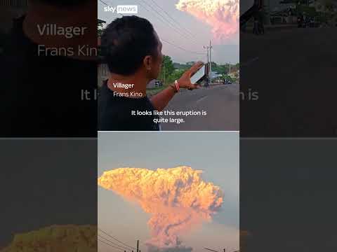 Huge volcano erupts sending ash clouds miles into the air in Indonesia