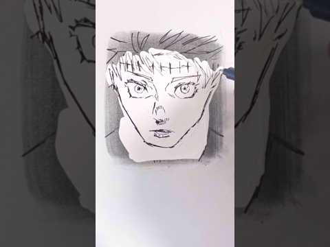 Drawing Gojo in an overly unique way! #jjk #呪術廻戦