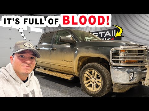 Cleaning a Hunter's BLOODY Truck! | Super Muddy Truck Wash!