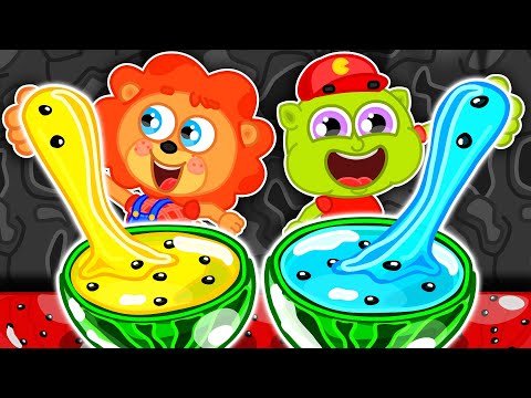 LeonCito | Nuevo desafío de slime de sandía | Dibujos animados | Video Para Niños