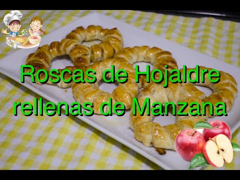 Receta original de rosquillas de manzana con hojaldre, dulce de manzana 🍎🍏🍎 😋 delicioso