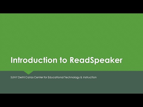 ReadSpeaker Introduction