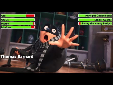 Despicable Me 4 (2024) Stealing the Honey Badger Scene with healthbars
