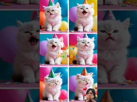 Happy birthday kitty #birthday #catsvideo #celebration #catbirthdayparty #song #cutecat