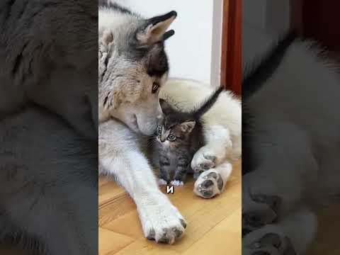 Неожиданная встреча  #собака #котики