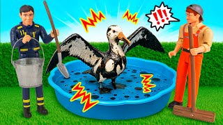 🦈🐙🐬 Нефтяное пятно в океане! Машины Помощники спасают морских обитателей!