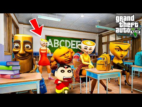 Tung Tung Sahur Shinchan  Doraemon Franklin Going to  School in Gta 5