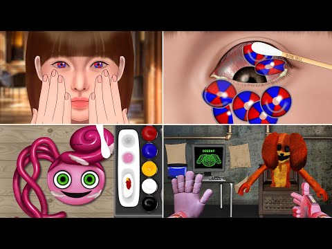 ASMR Satisfying Game Care Animation‼️ Poppy Playtime, The Amazing Digital Circus, Lenses Removal