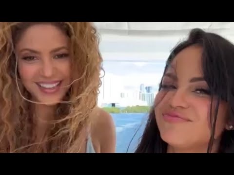 Shakira & Natti Natasha filming Soltera music video