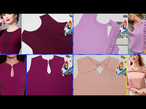 Best Way to Make Women's 4 Trending Collar Neck Designs Cutting and Stitching for Kurtis and Blouses