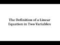 Understanding Linear Equations in Two Variables