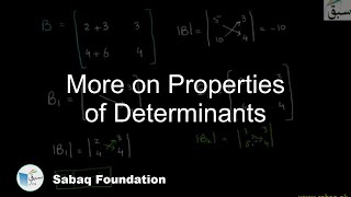 More on Properties of Determinants