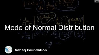 Mode of Normal Distribution
