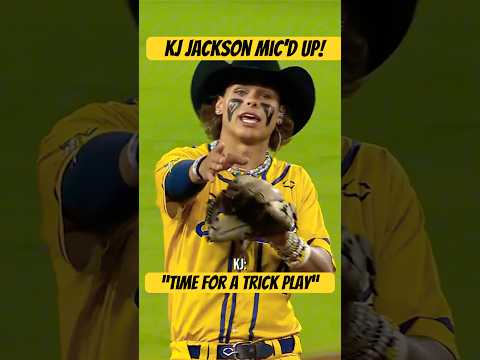 KJ Jackson Mic’d Up Trick Play! #tricks #dudeperfect #sports #baseball #kjjackson #savannahbananas