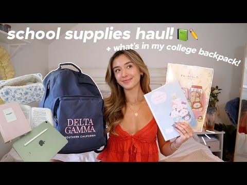 SCHOOL SUPPLIES HAUL & what's in my college backpack! 🎒✏️