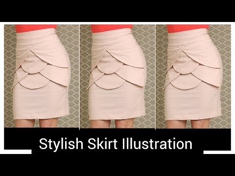 Stylish Skirt Illustration/ Pattern Making Idea