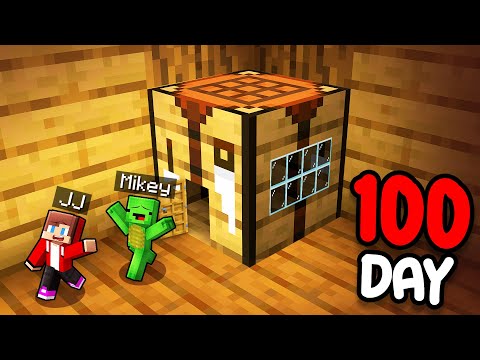 Mikey and JJ Survive 100 Days inside Workbench in Minecraft (Maizen)