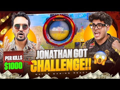 When @JONATHANGAMINGYT Got Per KILL 1000 Rs Challenge || Mayur Gaming React😱