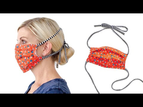 EASY FABRIC FACE MASK, with FILTER POCKET, and simple ties (use an old t-shirt)