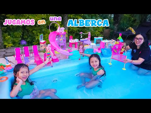 JUGAMOS en una PISCINA con el PARQUE ACUATICO de BARBIE | Daailum