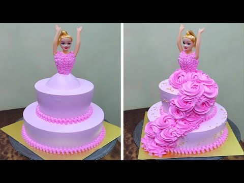 Strwaberry Pink Barbie Doll Cake Design | One Step Doll Cake | Barbie Doll Cake | Doll Cake