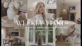 WEEKLY VLOG | pack & clean with me, holiday prep, zara & boots haul & 3rd birthday fun
