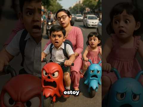 Ansh salvó a su mamá de caerse de la bicicleta. #shortvideo