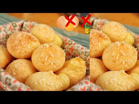O PÃO DE QUEIJO MAIS LEVE DO MUNDO! ESSE TRUQUE VAI TE SURPREENDER! PÃO DE QUEIJO SEM ÓLEO, SEM OVOS