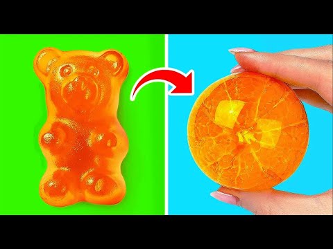 ¿Puedes adivinar el sabor? Desafío de gelatina de slime || ¡Haciendo gelatinas de mandarina en casa!