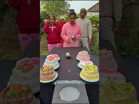 Best family Roll Ball & Eat cake Challenge#shots