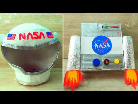 Casco de astronauta y maleta espacial! Astronaut helmet and space helmet!