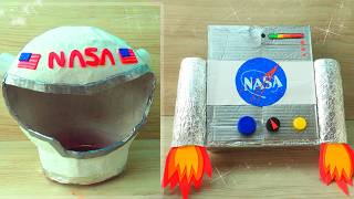 Casco de astronauta y maleta espacial! Astronaut helmet and space helmet!