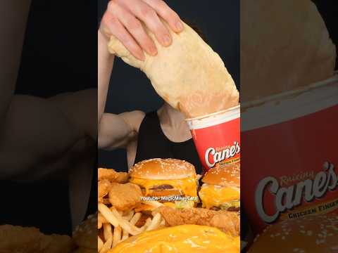 GIANT Chipotle burritos (Extra canes sauce) #asmr #mukbang
