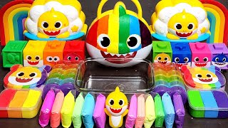 ASMR Rainbow Baby Shark Slime Mixing Random Into Slime!Satisfying Slime#ASMR#Slime#satisfying