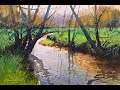Wet-in-Wet Woodland Stream  Negative-Painting Reflections Study