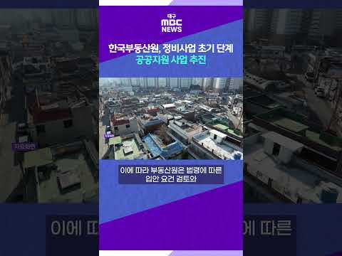 <strong>한국부동산원</strong>, 정비사업 초기 단계 공공지원 사업 추진  #shorts (대구MBC)