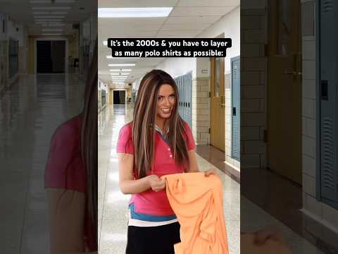 It’s the #2000s & you have to layer as many polo shirts as possible. #nostalgia #2000sfashion