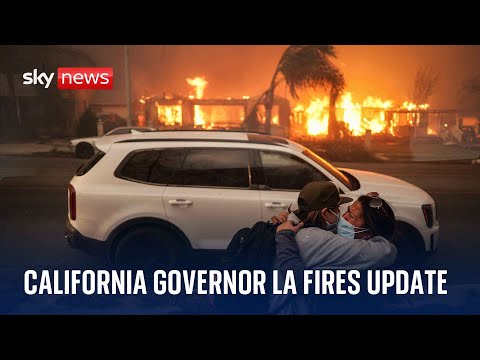 Watch: California Governor Gavin Newsom discusses LA fires latest - with at least 16 people dead