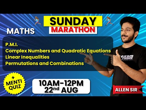 🏃️‍🔥10 AM Sunday Mini-Mara️‍thon️‍🔥🏃 | Week 3 | Focus Area | Maths | Allen Sir |  4-7 Chapters