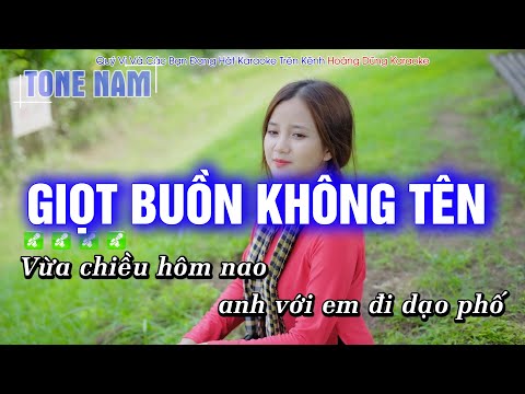 Karaoke Giọt Buồn Không Tên (Tone Nam) Beat Công Tuấn Phối Mới Cực Hay – Hoàng Dũng Karaoke