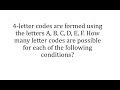 Counting Principles and Letter Codes