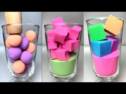 Kinetic Sand ASMR, Drop and squish, Very Satisfying and Relaxing.